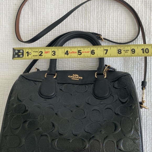 Coach Black Embossed Leather Satchel - Picture 12 of 12